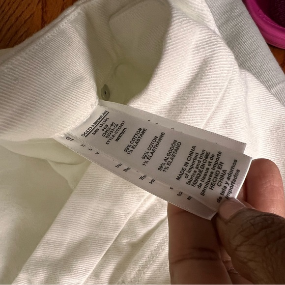 Good American Good Curve Ivory Denim Pants NWT - Picture 5 of 8